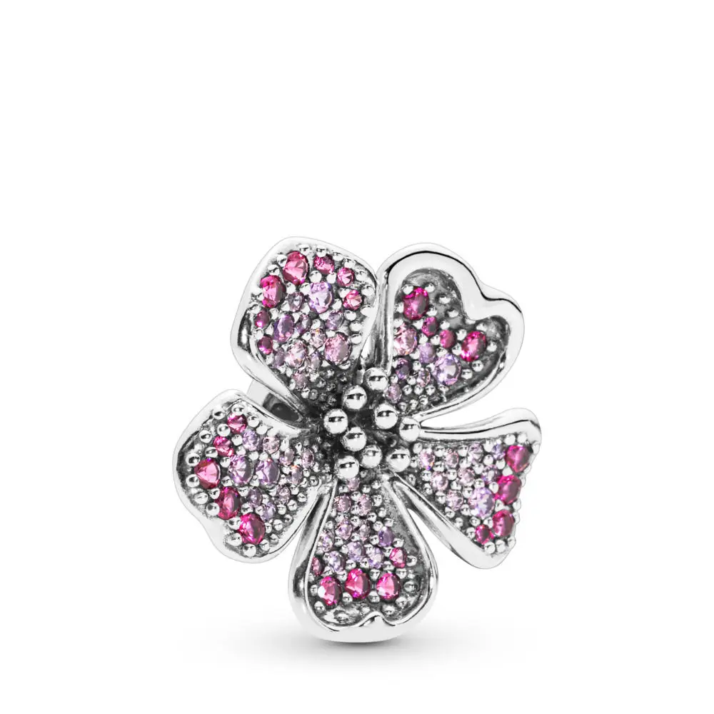 

925 Sterling Silver Beads Letter Affection Family Backpack Flower Shape Red For Women Pandora Charm Original Bracelet