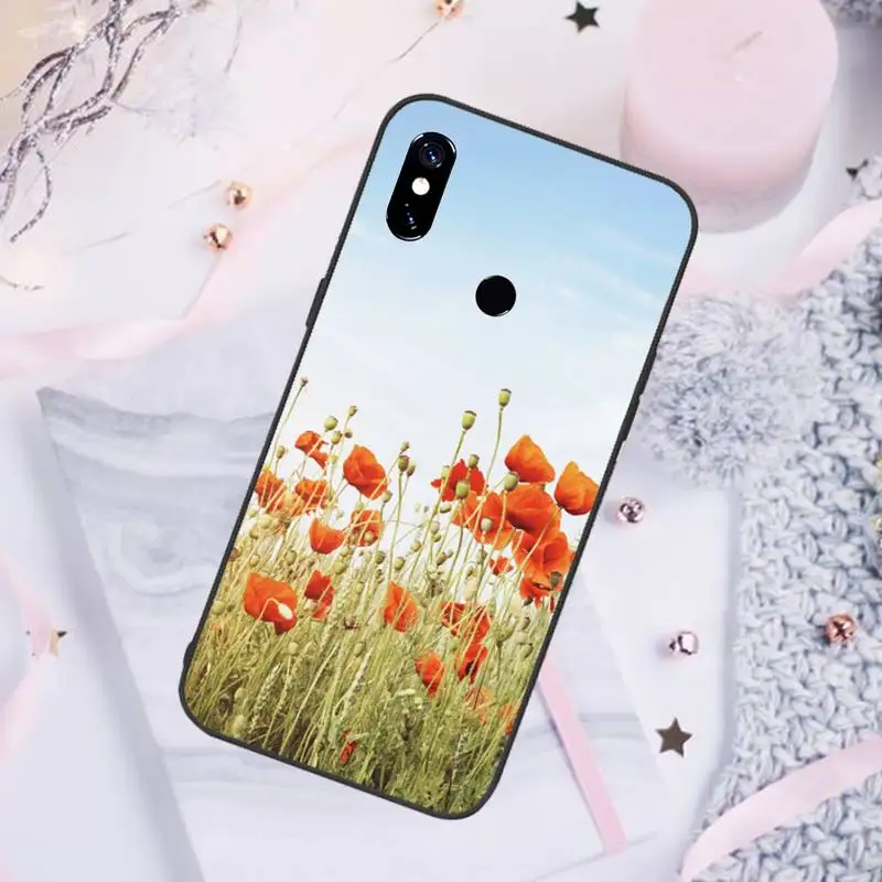 

Poppies Poppy Phone Case For Xiaomi Redmi note 7 8 9 pro 8T 9S Mi Note 10 Lite pro