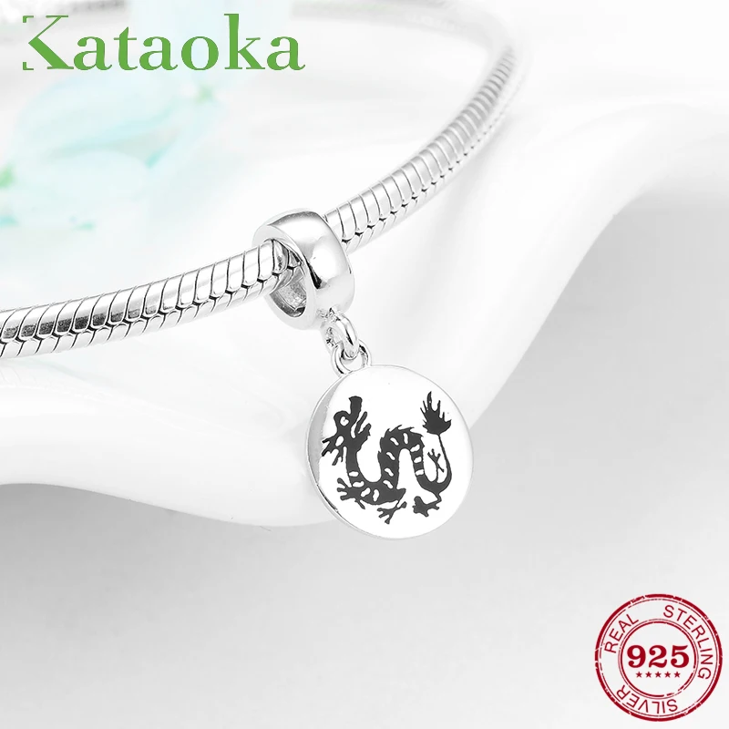 New 925 Sterling Silver 12 Chinese Zodiac Oriental dragon Charms For jewelry making Fit Original Kataoka Charm Bracelet | Украшения и