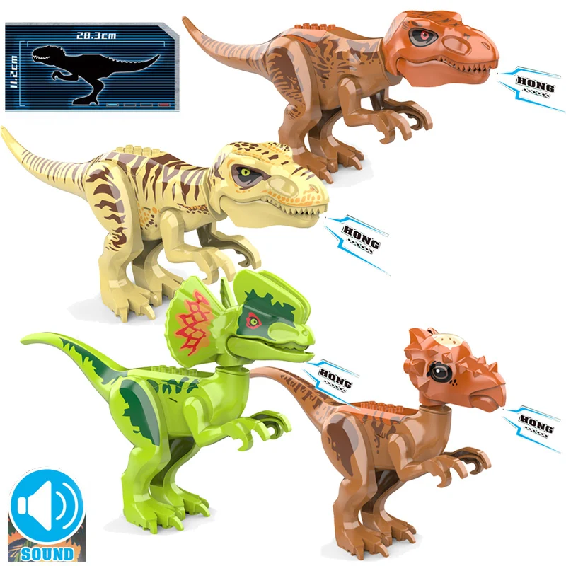 

Jurassic World 3D Dinosaurs Fossils Skeleton Model Building Blocks Bricks Dino Museum Educational DIY Toys For Children gifts