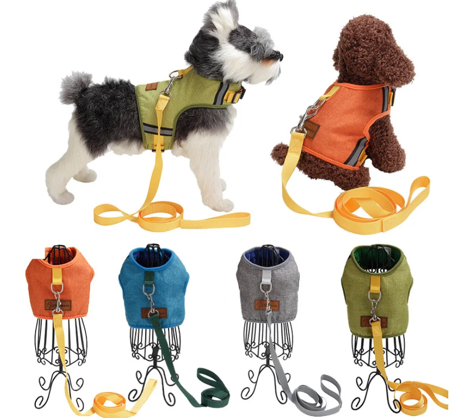 

Pet chest strap small and medium-sized dog traction rope set adjustable breathable dog rope type chest strap