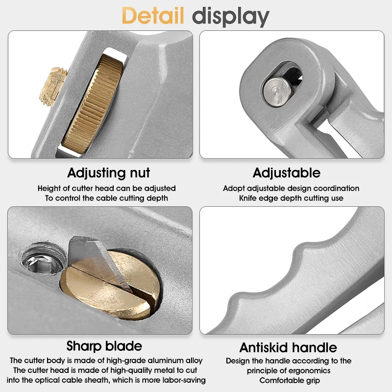 SI-01 Longitudinal Opening Knife 10-25mm Fiber Optical Cable Stripper Cable Sheath Slitter Calbe Stripping Tools Cable Cutter
