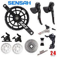 sensah empire pro 2x12 speed road groupset kit crank cassette chain shifter derailleur hydraulic disc brakes ut r7000 r8000