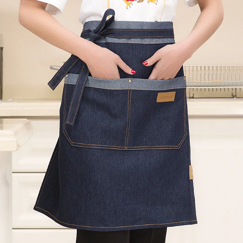 Джинсовый фартук для шеф повара полуфартук с толстой маслоизоляцией|Фартуки| |