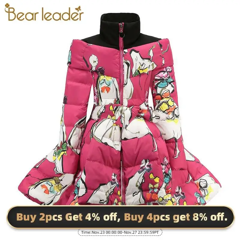 Bear Leader/российские зимние куртки новая пуховая куртка для девочек Толстая теплая