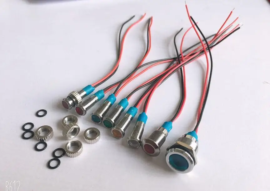 

22mm LED metal indicator lamp waterproof IP67 Warning indicator light Signal Lamp 12V 24V 220V