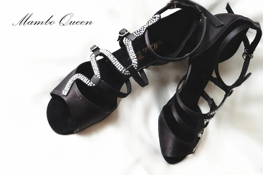 Туфли Mambo queen для латиноамериканских танцев Обувь бальных шелковый атлас