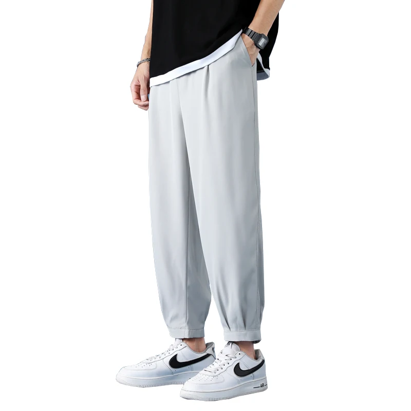 

Men's Casual Pants Summer Pants Clothing 2021 Loose Large Size Elastic Band Thin Work Retro Wide Leg Pants Fashion Sweatpants