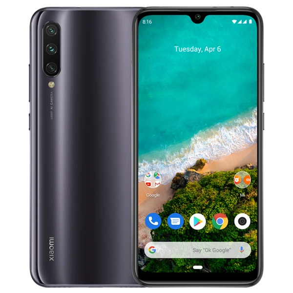 Grey Глобальная версия Xiaomi Mi A3, 4 Гб ОЗУ, 64 Гб ПЗУ, мобильный телефон Snapdragon 665, четыре ядра, экран 6,088 дюйма, 48 м+ 32 МП камера, 4030 мАч - Цвет: Grey