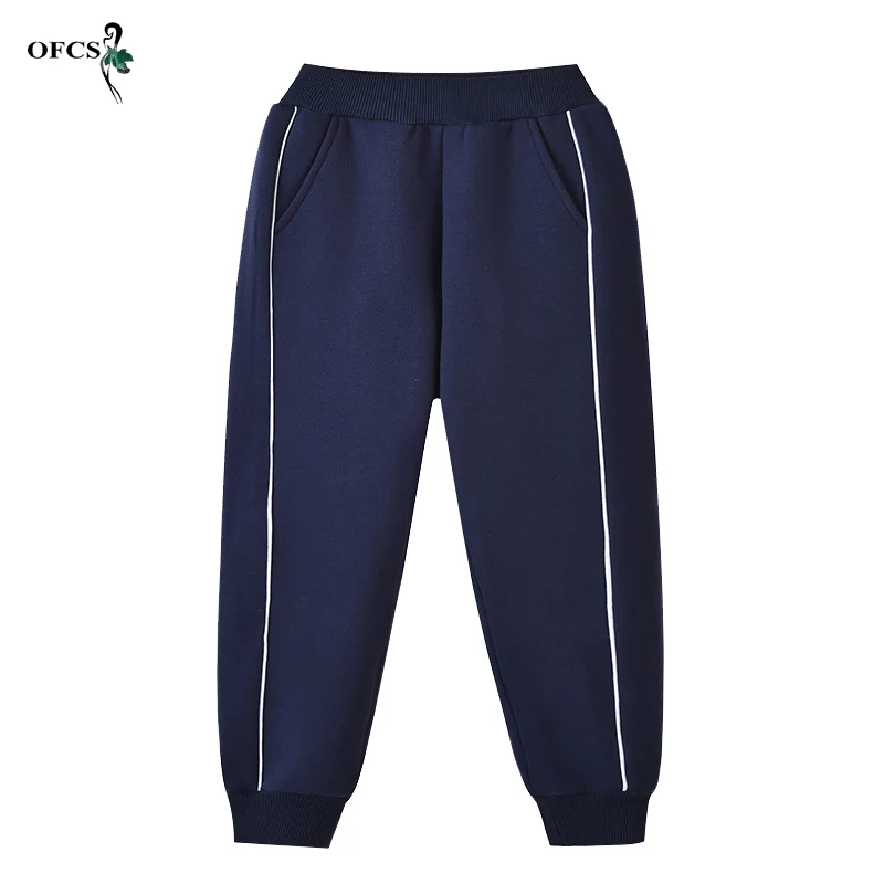 

Зимние повседневные штаны для девочек и мальчиков, плотные теплые брюки с хлопковой подкладкой, детские брюки длиной до щиколотки на возрас...