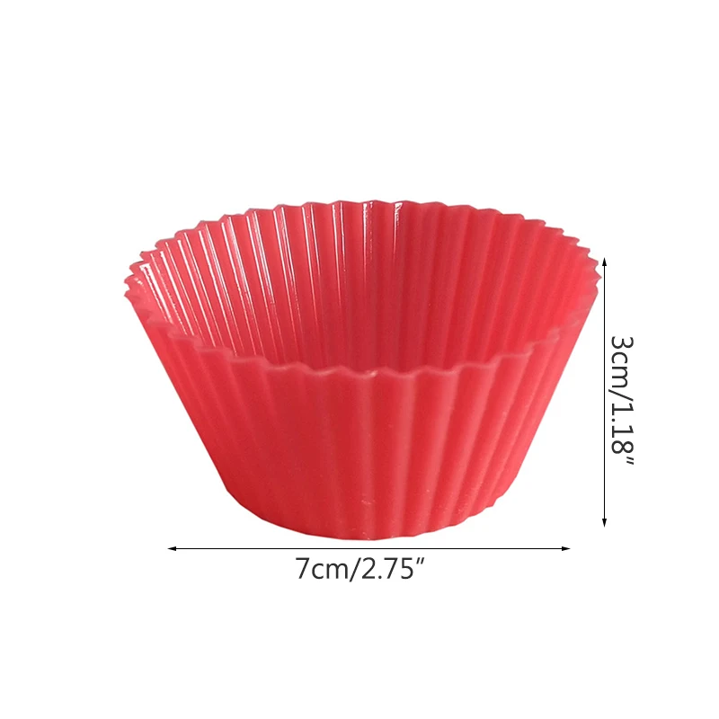 

10Pcs/set Silicone Muffin Cup Round Heart Shaped Silicone Baking Cup Cup Cake Mold Baking Tool Cake Mold Kitchen Tool