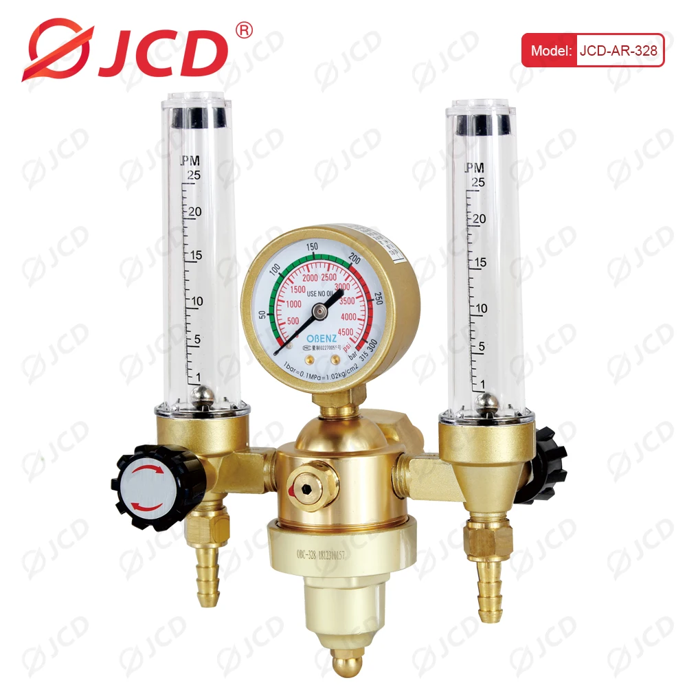 

JCD Safe Stable Argon Regulator G5/8"0-25Mpa CO2 Mig Tig Flow Meter Gas Regulators Flowmeter Welding Weld Gauge Pressure Reducer