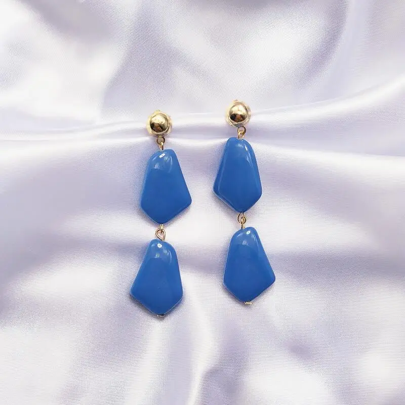 Женские Геометрические серьги висячие 8 цветов корейский стиль эффектные