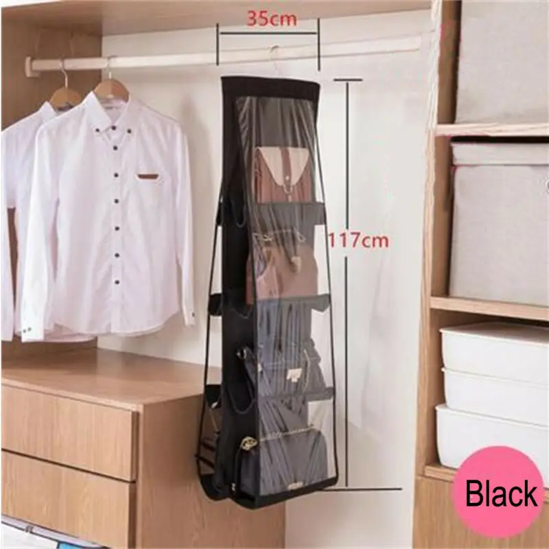 

8 Pockets Hanging Handbag Organizer Shelf Bag Storage Holder Wardrobe Closets