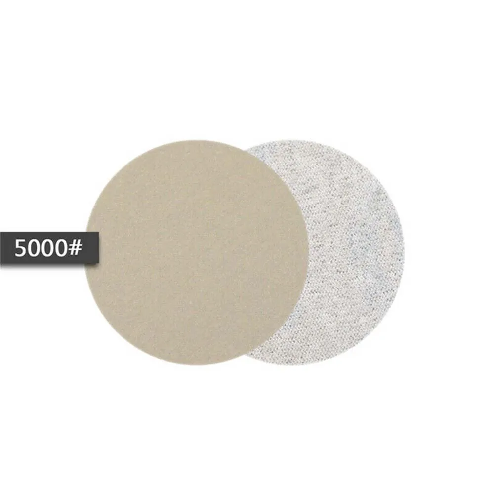50Pcs 3inch Wet Or Dry Sandpaper Hook And Loop Silicon Carbide Sanding Discs Back Flocking Sandpaper Disc Water Sandpaper