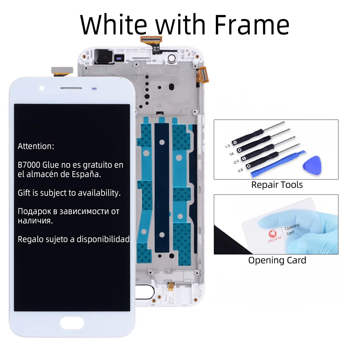 White with Frame 5,5 ''ЖК-дисплей для OPPO F1S сенсорный экран дигитайзер с рамкой для Oppo F1S ЖК-дисплей A59 A1601 Замена - Цвет: White with Frame