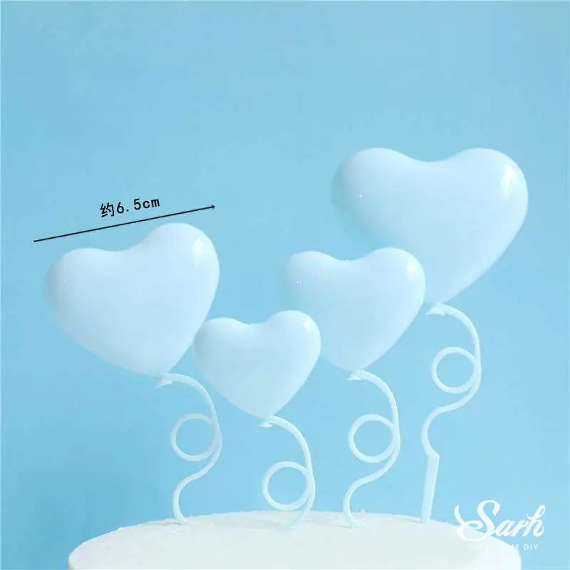 4pc hearts set A Розовый синий качающаяся голова мышь украшение сердце ветряная мельница кисточкой облака Топпер для торта «С Днем Рождения» вечерние принадлежности для выпечки подарки - Цвет: 4pc hearts set A