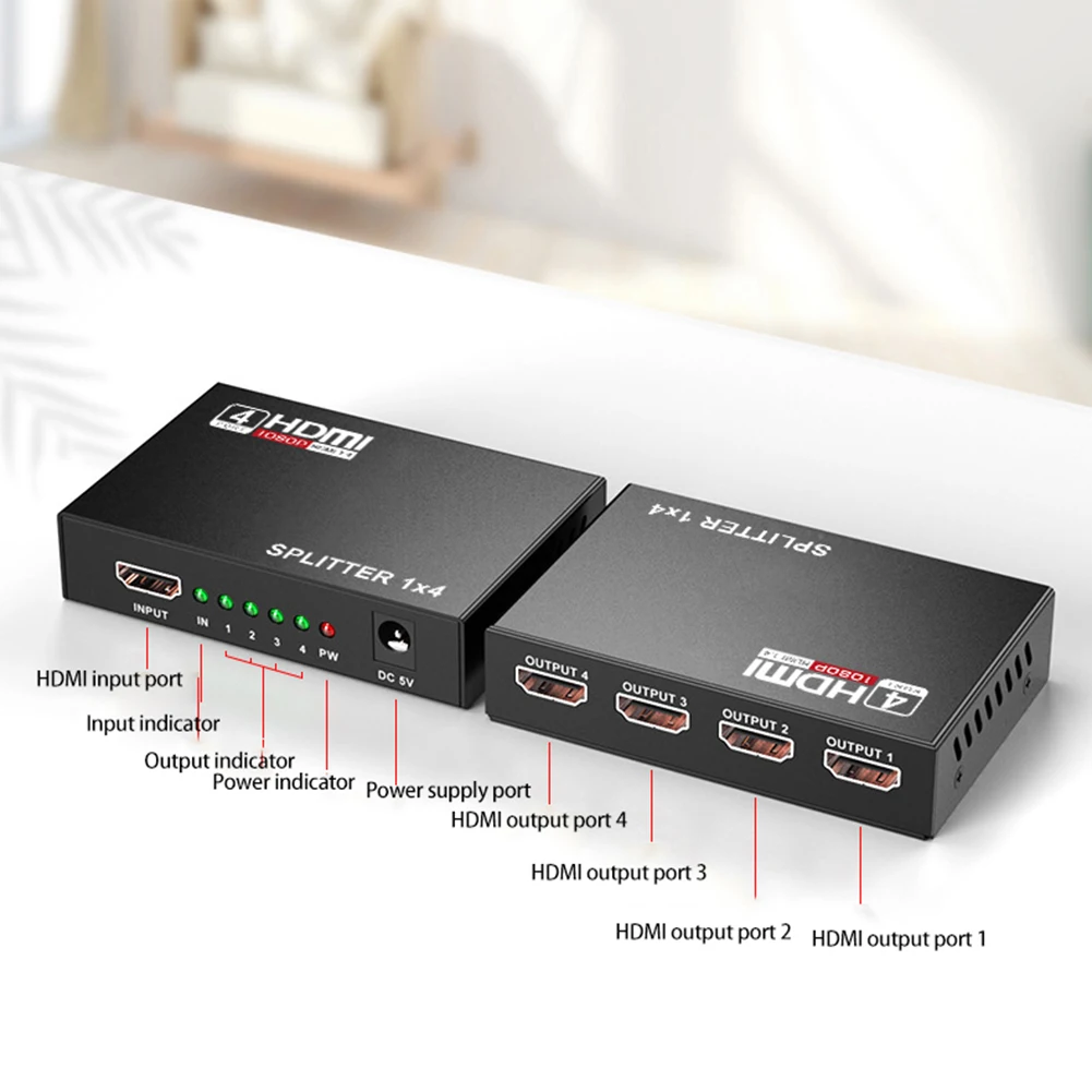 3D 1080p HDMI Divisor HDCP 1 em 4 усилитель сигнала 1x4 дикозырек аудио прерыватель адаптер
