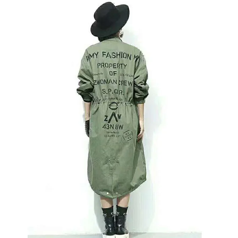 Повседневная ветровка с медалями и бриллиантами пальто осенняя длинная куртка