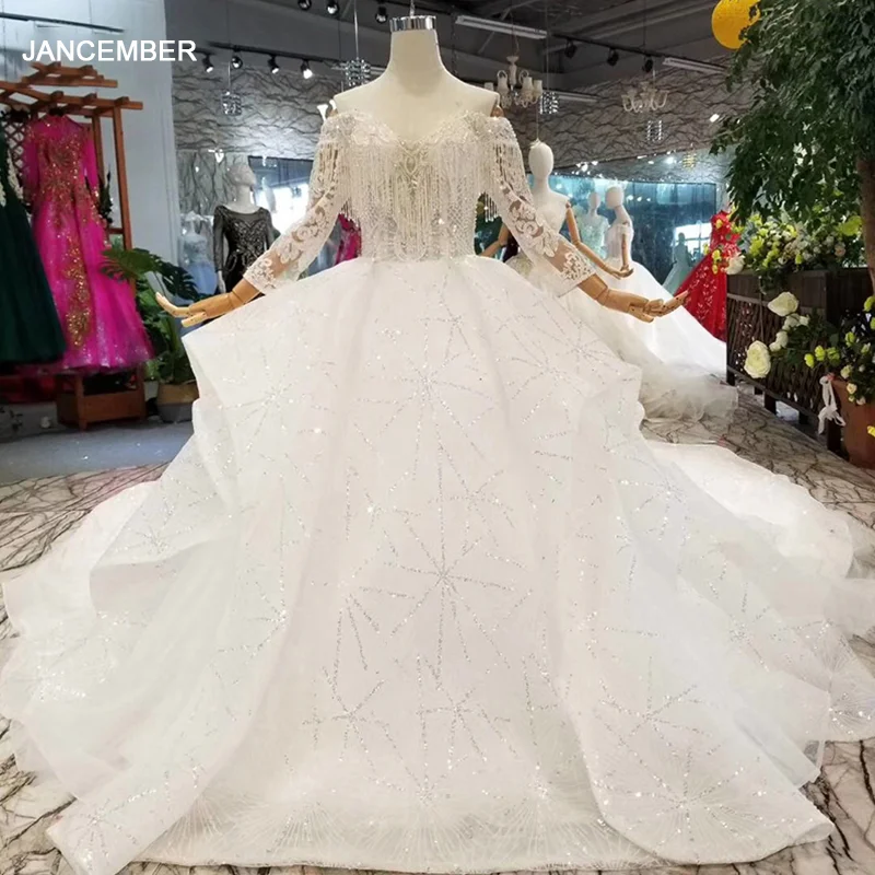 LSS147 новый дизайн свадебные платья с бахромой открытыми плечами Милое Свадебное