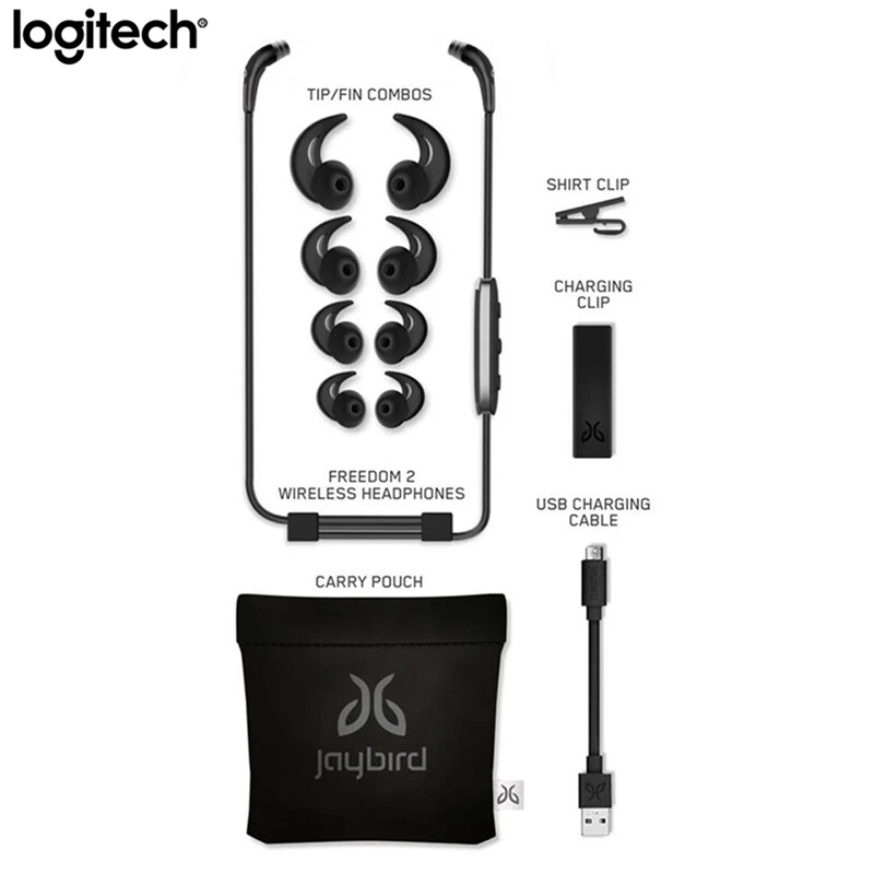 Беспроводные Bluetooth-наушники Logitech Jaybird Freedom2 Hi-Fi наушники-вкладыши 8 часов работы