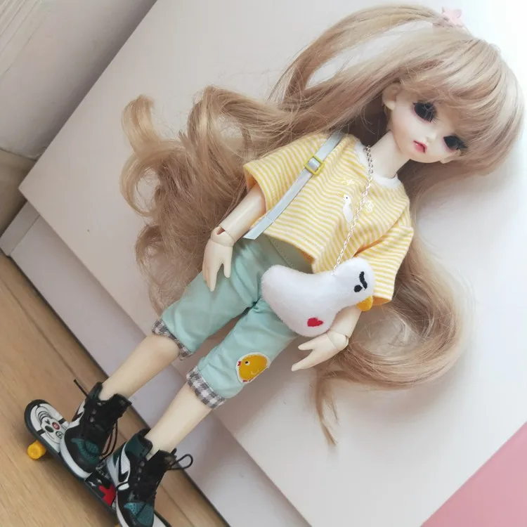 1/6 BJD Одежда Аксессуары Брюки+ сумка+ футболка набор кукольные наряды для BJD/SD yosd, не включены кукла, обувь, парик и другие E2582