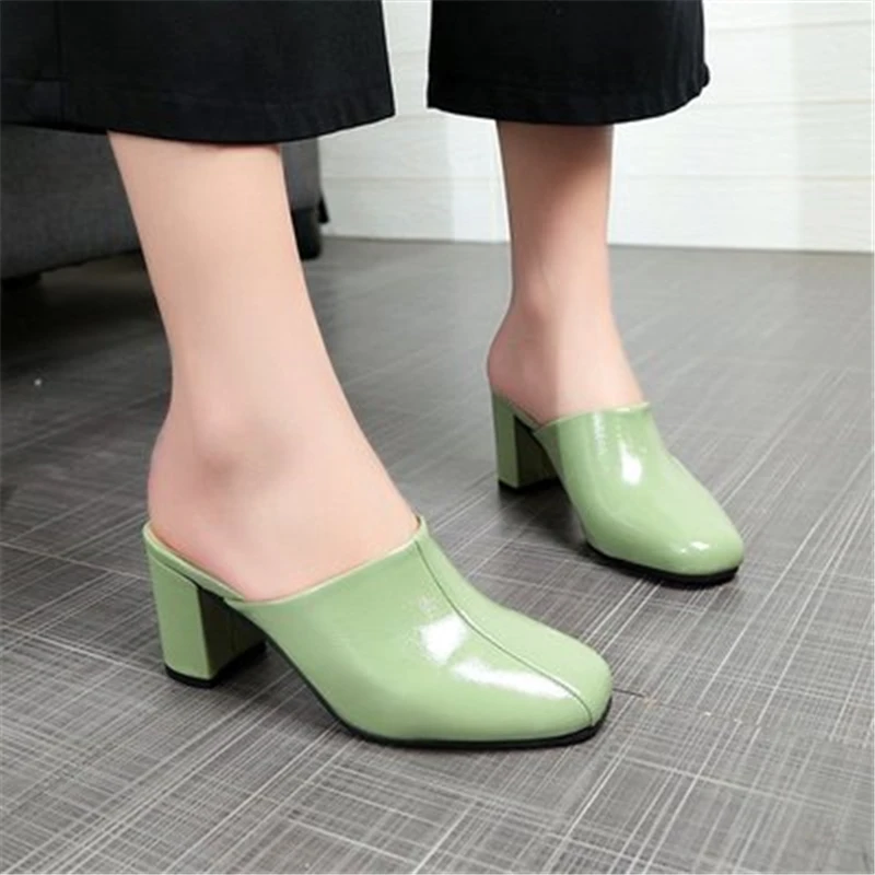 2019 г. новые летние стильные женские уличные тапочки с квадратным носком Модные из