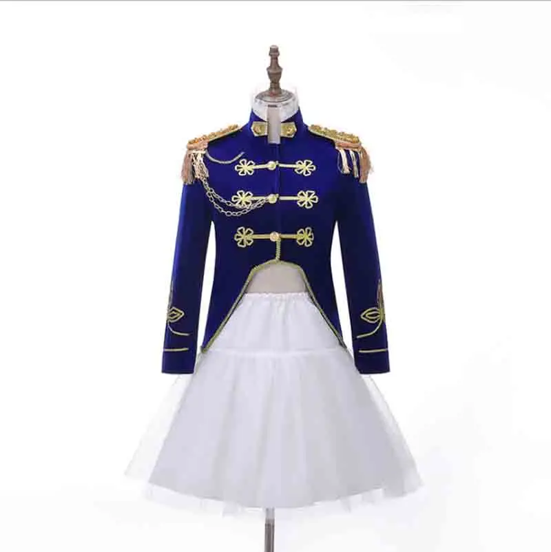 Роскошное военное платье для пар смокинг синий костюм взрослых сцены театра