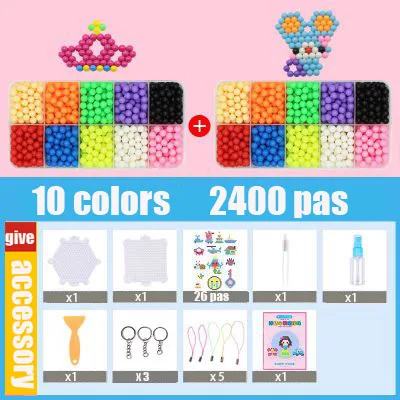 2400pcs 8000 Pas Diy магические шарики с водяным туманом, игрушки для детей, формы в виде животного, ручная работа, головоломка, детские развивающие игрушки, подарок на день рождения - Цвет: 2400pcs