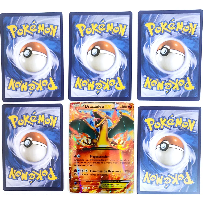 

French Version Pokemon Cards 100Pcs EX Charizard Collection Shiny Cards Anime Hobby Fighting Battle Game Card Fun Gift Toys