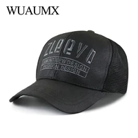 wuaumx fashion retro mesh hat summer breathable baseball cap men women brand net hats trucker caps letter snapback cap casquette