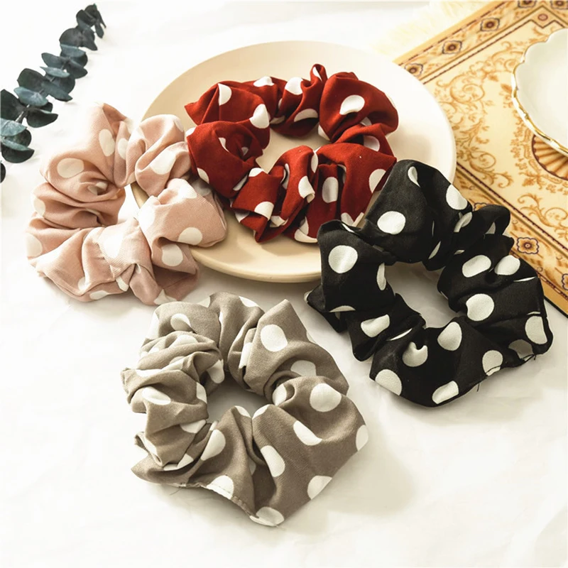 Резинки модные в горошек с принтом растягивающиеся аксессуары для волос заколки