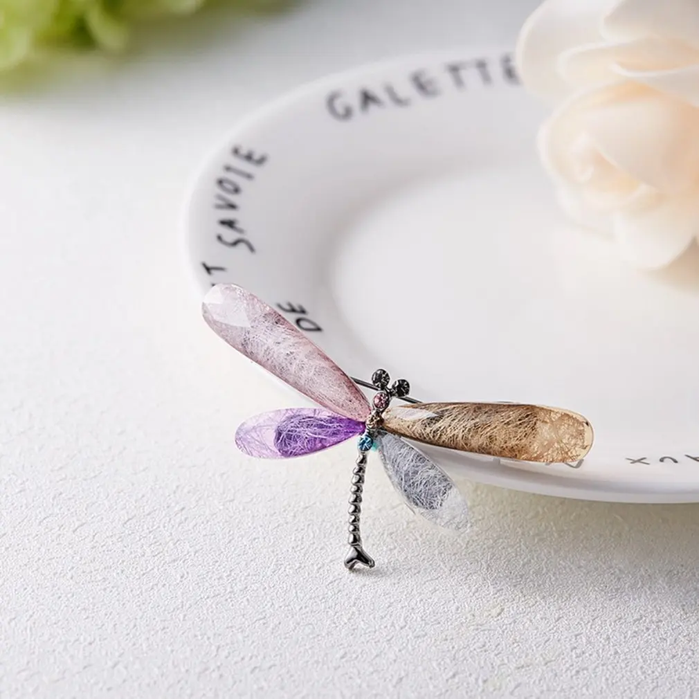 70x40mm акриловые Стрекоза со стразами платье клип изысканный винтовая булавка для