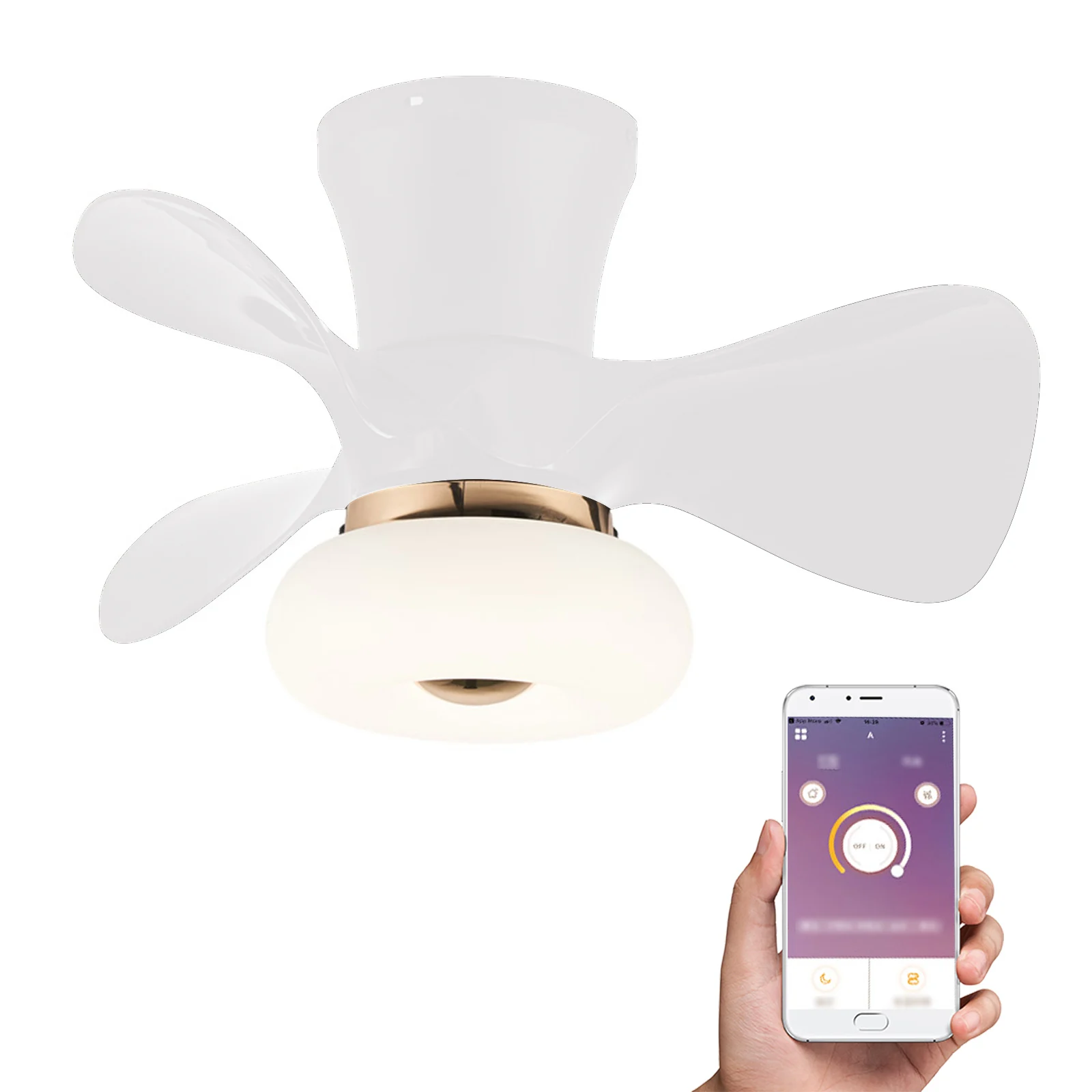 

Remote Control Ceiling Fan with Lighting APP BT Control Color Temperature Stepless Dimming 6-Speed Wind LED Modern Ceiling Light
