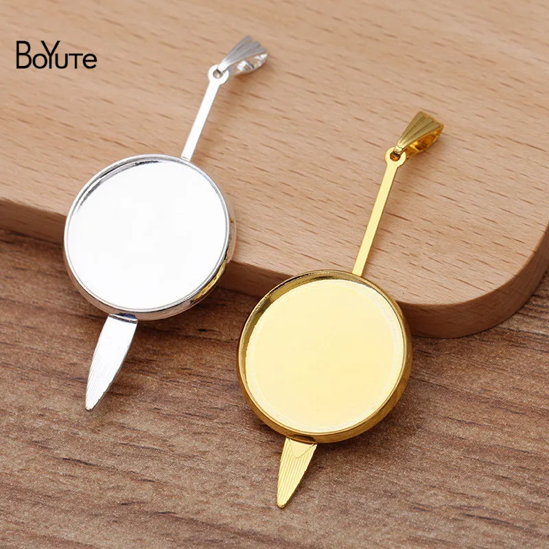 

BoYuTe Custom Made (100 Pieces/Lot) Fit 20MM Cabochon Blank Pendant Base Tray Setting Diy Jewelry Accessories Handmade Materials