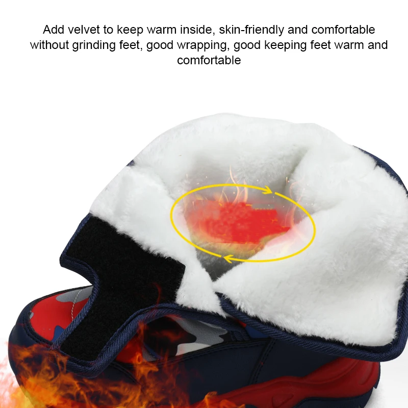 XZVZ-Botas de nieve gruesas para ni&ntilde;os, zapatos antideslizantes impermeables para mantener el calor, c&oacute;modos, cortos, Invierno-3