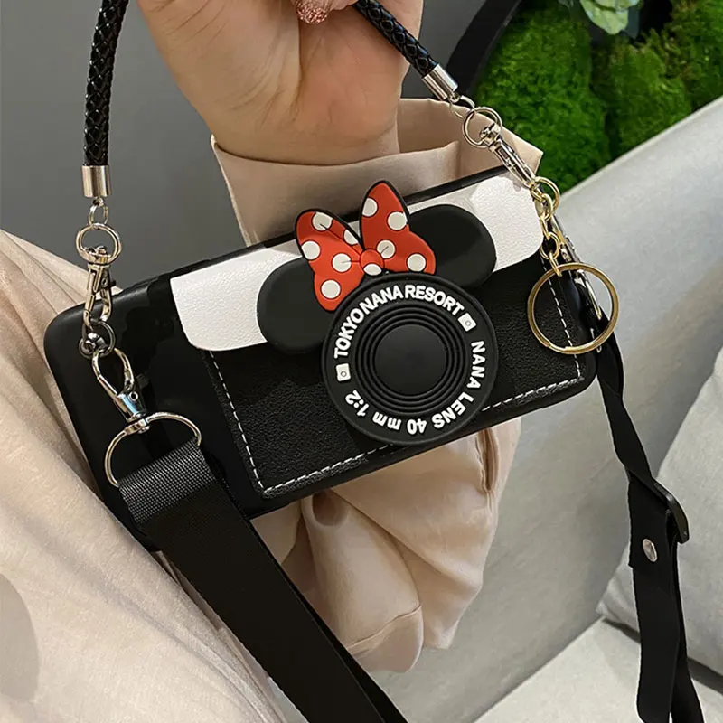 

Strap Wallet Lanyard Cartoon Bag Case For Huawei P30 P20 P40 Lite E Pro Nova 5T 3 3i Mate20 X 30 Lite Mate40 pro + Cover Fundas