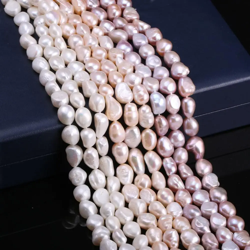 

New natural freshwater pearl white and pink irregular pearl beads used for jewelry making DIY bracelet necklace Size 11-12mm