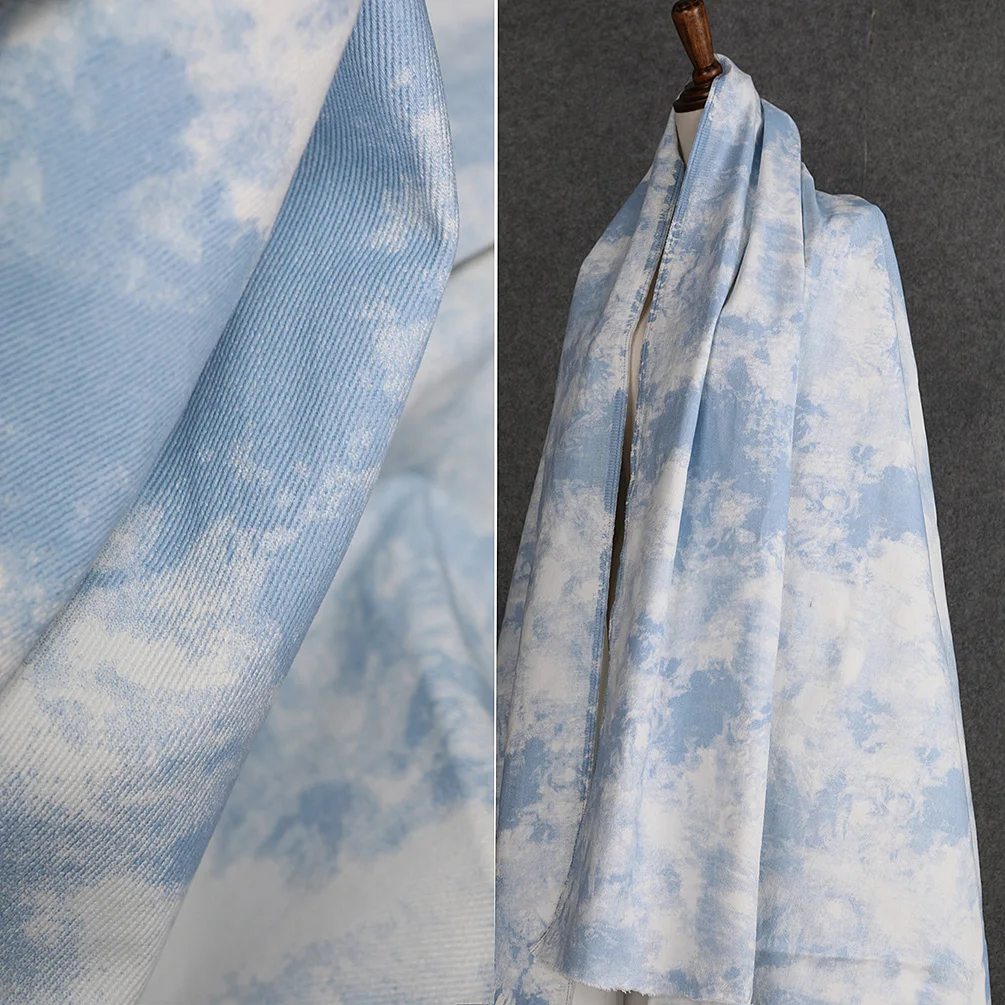 45x160 см небесно-голубой цвет чернильный галстук окрашенная джинсовая ткань DIY