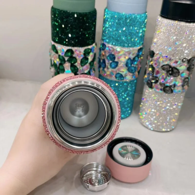 Алмазный термос из нержавеющей стали вакуумная фляжка стакан чашка для молока