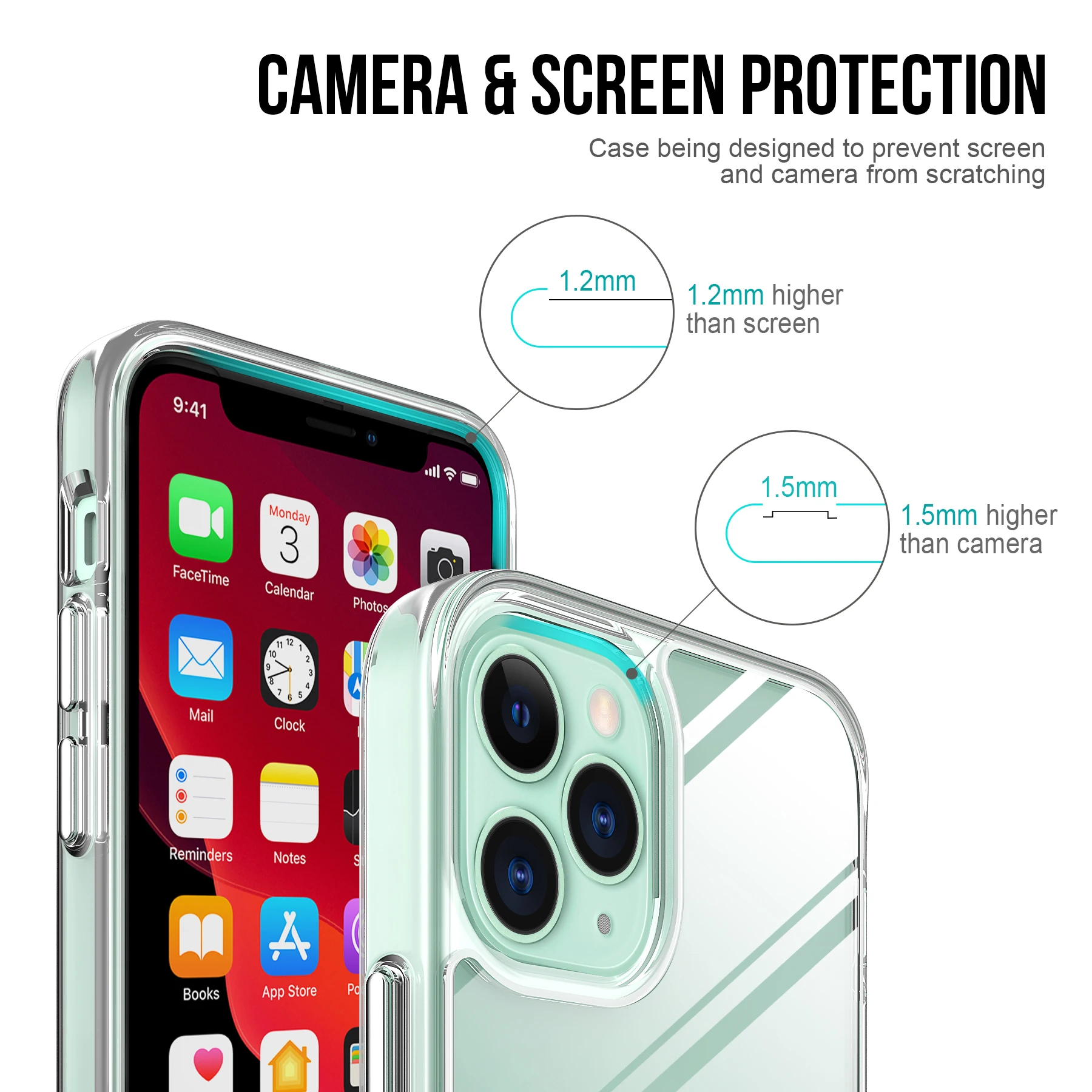 

Transparent Fall protection phone case for iPhone 11 6 7 8p xs xr mini 12 Pro Max Samsung huawei shell clear Hard Back Cover