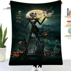 Красное фланелевое одеяло LOUSIDREAM Кошмар Befor Christmas, для кровати, дома, путешествий, для взрослых, для кушетки, кровати, дивана