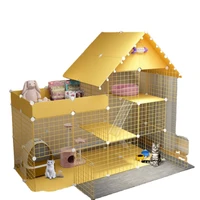 cat cage villa home super large space with toilet separation pet cattery indoor cat nest pet cat house pet supplies