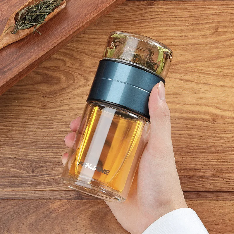 Новая стеклянная бутылка для воды и чая KAXIFEI небольшой стакан из нержавеющей