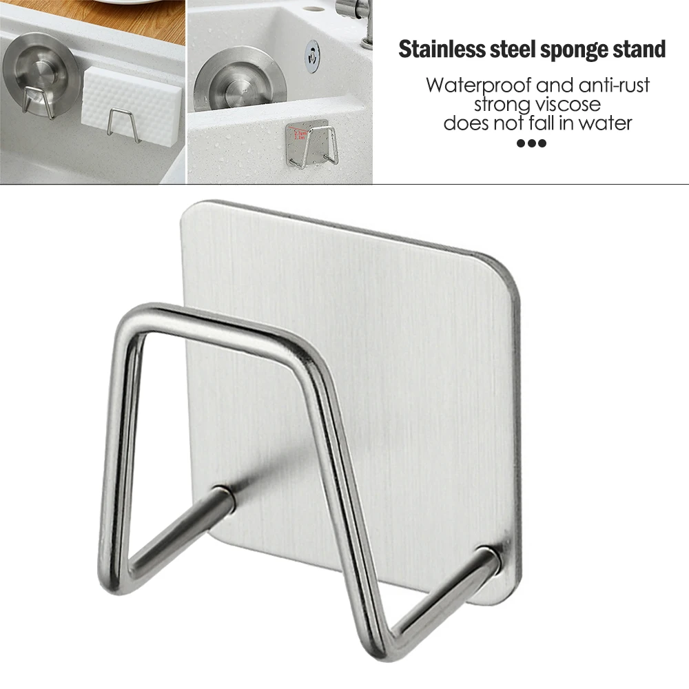 

2PCS Kitchen Adhesive Strong Wall Hanger Hook sink Sponges Holder Drain Drying Rack Storage Organizer Bathroom Suction Cup Self