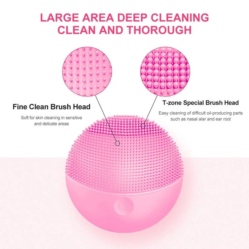 Ультразвуковая щетка для чистки лица электрическая вибрация очищающий