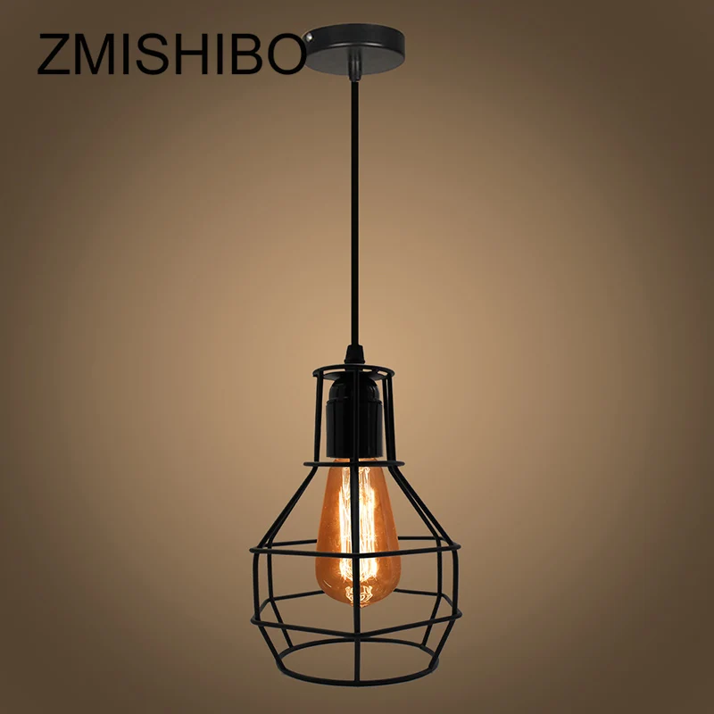 ZMISHIBO нерегулярные железные клетки дизайн подвесные светильники Регулируемая длина подвесной светильник E27 Droplights домашний подвесной светильник - Цвет корпуса: Type E