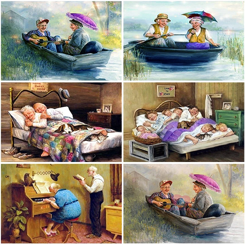 

5D DIY Diamond Painting Old Couple Full Square Round Drill Rhinestone Portrait Diamond Embroidery Cross Stitch Mosaic Home Decor