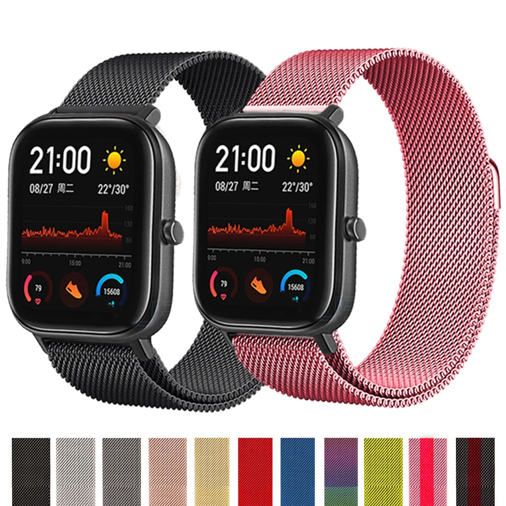 

Ремешок для часов Samsung galxy watch 3 active 2 huawei watch gt2, магнитный браслет для Amazfit gts 2/gtr 2/bip u, 20 мм 22 мм
