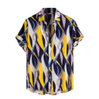 Винтажном этническом стиле; Гавайские пляжные рубашки для мужчин 2020 стильное джинсовое платье с коротким рукавом в стиле кэжуал с лацканами уличная Блузка Повседневная рубашка для мужчин Роскошные размера плюс